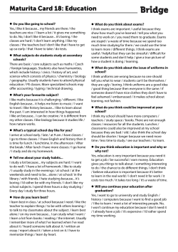 Maturita Card 18: Education - Bridge