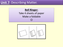 Describing Matter