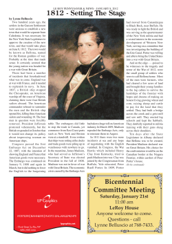 1812 - Setting The Stage - LeRoy Historical Society