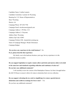 Candidate Name: Cynthia Lummis Candidate Committee: Lummis