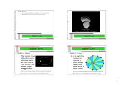Kepler`s Laws Kepler`s Laws