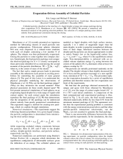 Evaporation-Driven Assembly of Colloidal Particles