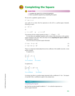Completing the Square
