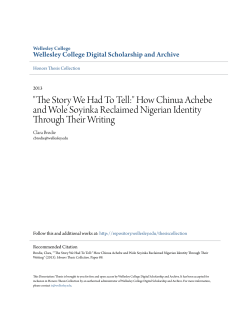 "The Story We Had To Tell:" How Chinua Achebe and Wole Soyinka