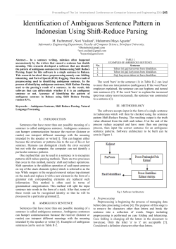 Identification of Ambiguous Sentence Pattern in Indonesian Using