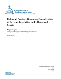 Rules and Practices Governing Consideration of Revenue