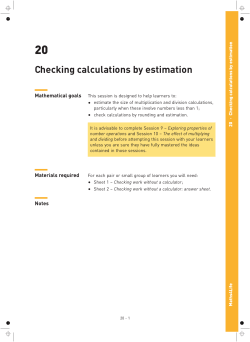 Checking calculations by estimation