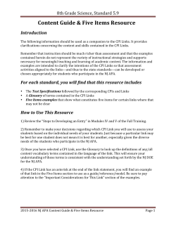 5.9.8 Content Guide and Five Items Resource