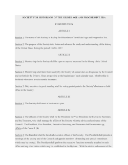 SOCIETY FOR HISTORIANS OF THE GILDED AGE AND