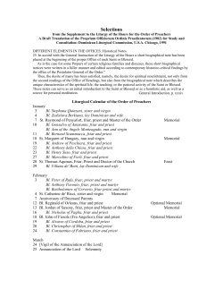 Selections of the Supplement of the Liturgy of the Hours