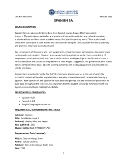 spanish 3a - National University Virtual High School