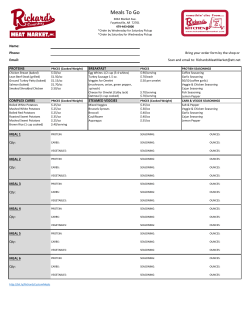 Order Form - Richard`s Country Meat Market