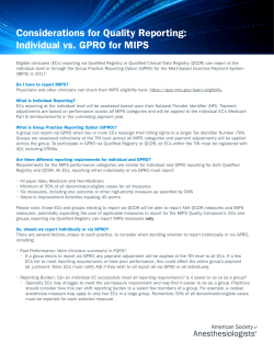 Considerations for Quality Reporting: Individual vs. GPRO for MIPS