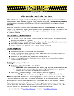 Child Vehicular Heat Stroke Fact Sheet