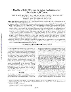 Quality of Life After Aortic Valve Replacement at the Age of >80 Years