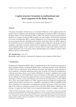 Capital structure formation in multinational and local companies in