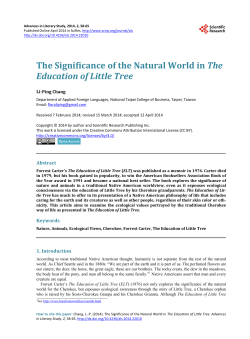 The Significance of the Natural World in The Education of Little Tree