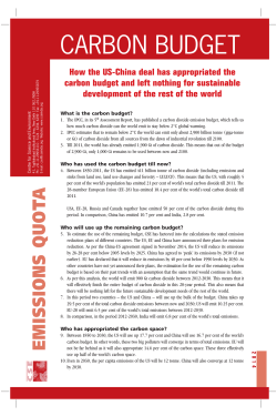 Carbon Budget - Centre for Science and Environment