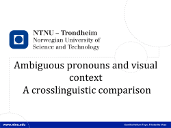 Ambiguous pronouns and visual context