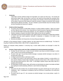 Alcohol and Drug Abuse Policy