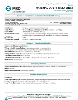 MATERIAL SAFETY DATA SHEET Substance: Trade Name