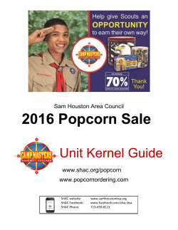 2016 Popcorn Sale - Sam Houston Area Council