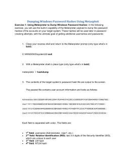 Dumping Windows Password Hashes Using Metasploit