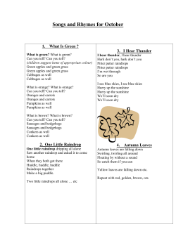 Songs and Rhymes for October