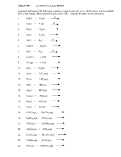 1. Mg(s) + O2(g)