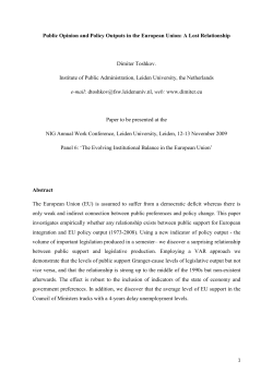 Public Opinion and Policy Outputs in the European Union: A Lost