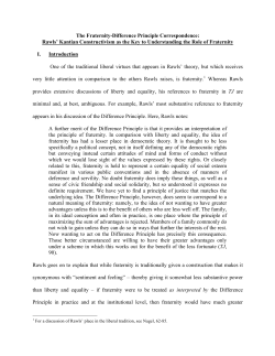 Rawls and the Fraternity-Difference Principle