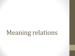 Slides on meaning relations