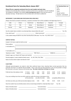 the enrolment form here - Saturday Music, Palmerston North