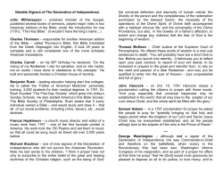 Notable Signers of The Declaration of Independence John