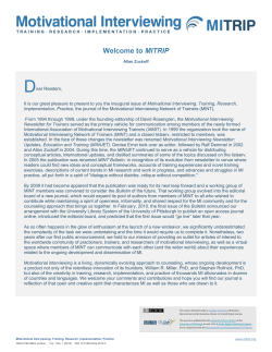 MITRIP - Motivational Interviewing: Training, Research