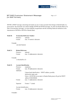 MT 940 Customer Statement Message (in SAP format).