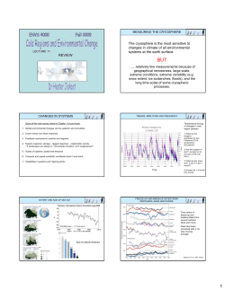 REVIEW The cryosphere is the most sensitive to