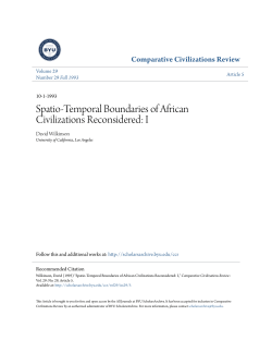 Spatio-Temporal Boundaries of African Civilizations Reconsidered: I