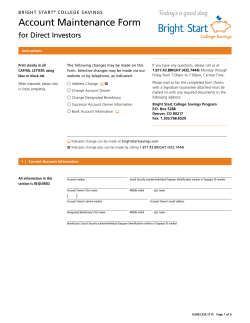 Account Maintenance Form - Bright Start College Savings