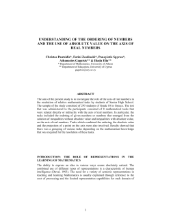 understanding of the ordering of numbers and the use of absolute