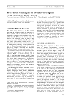 Heavy metal poisoning and its laboratory investigation