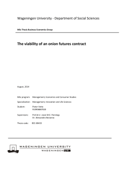 The viability of an onion futures contract - Wageningen UR E
