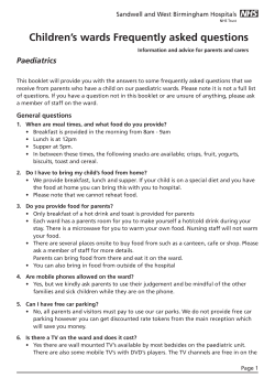 Children`s wards Frequently asked questions
