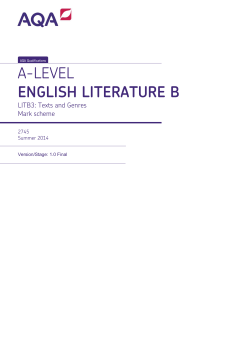 English Literature (Specification B) Mark scheme Unit 03