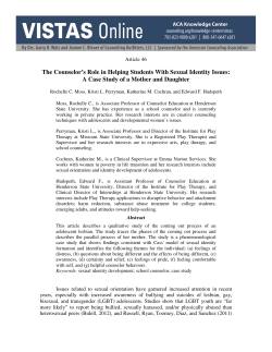 The Counselor`s Role in Helping Students With Sexual Identity Issues