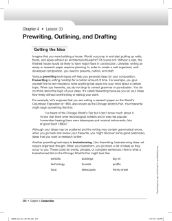 Prewriting, Outlining, and Drafting