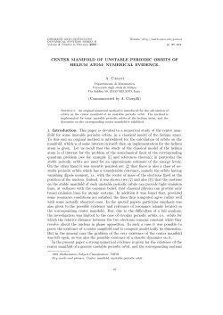 CENTER MANIFOLD OF UNSTABLE PERIODIC ORBITS OF