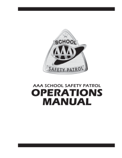 School Safety Patrol Operations Manual