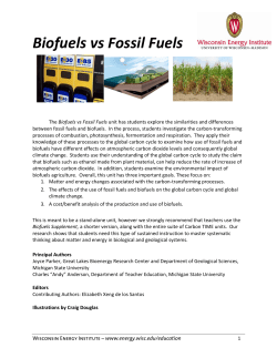 Biofuels vs Fossil Fuels - Wisconsin Energy Institute