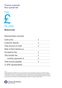 Hire Purchase non spread fee example